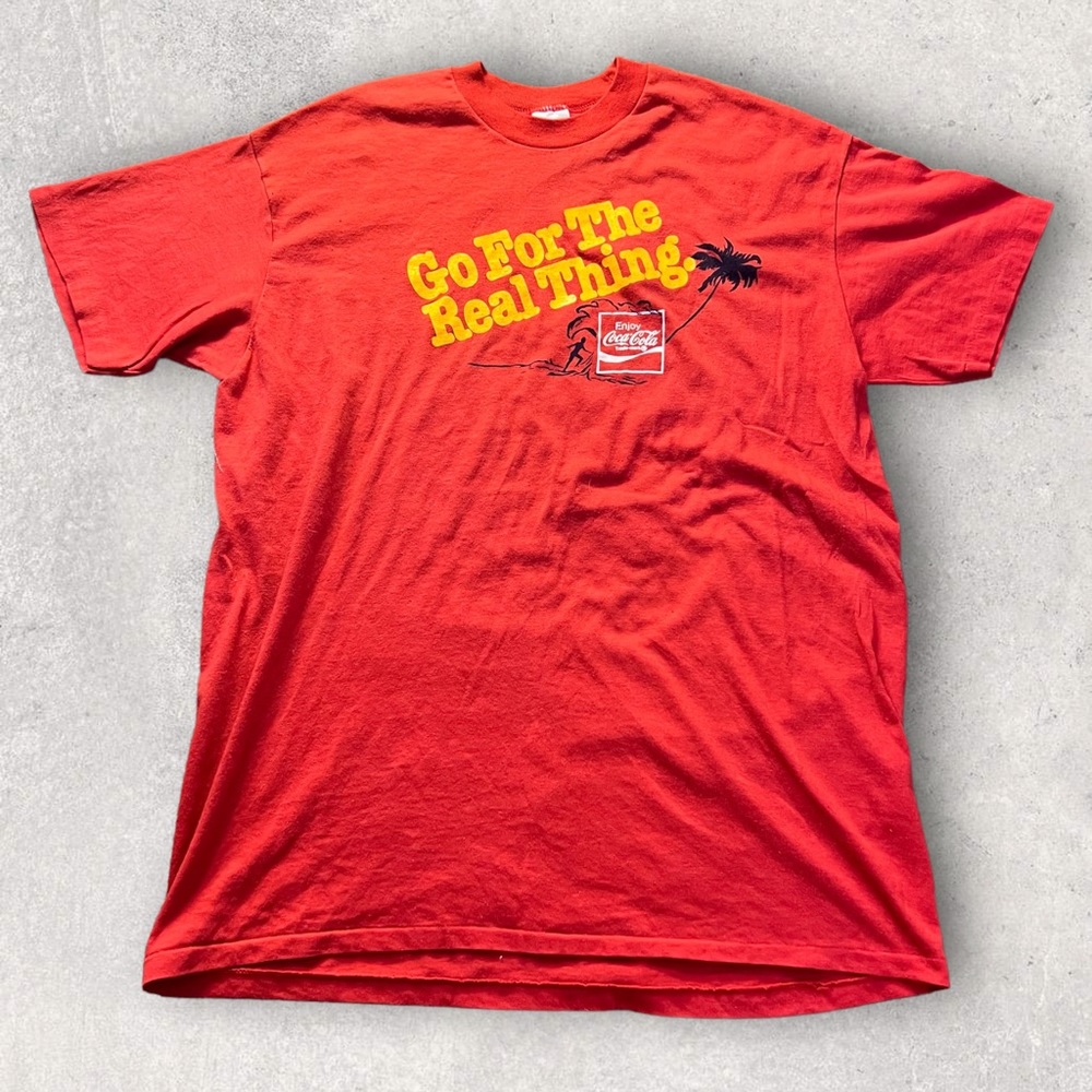 Vintage 70’a 80’s Coca Cola Promo Single Stitch Graphuc T-shirt red